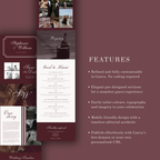 Luxury Burgundy Wedding Website Template