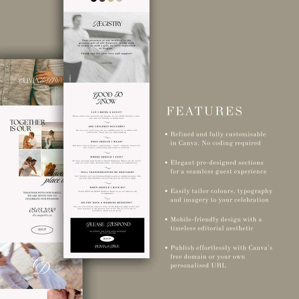 Elegant Minimal Wedding Website