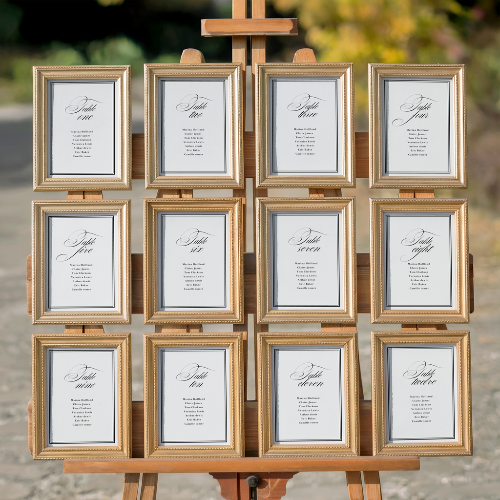Black & White Card Seating Chart Template