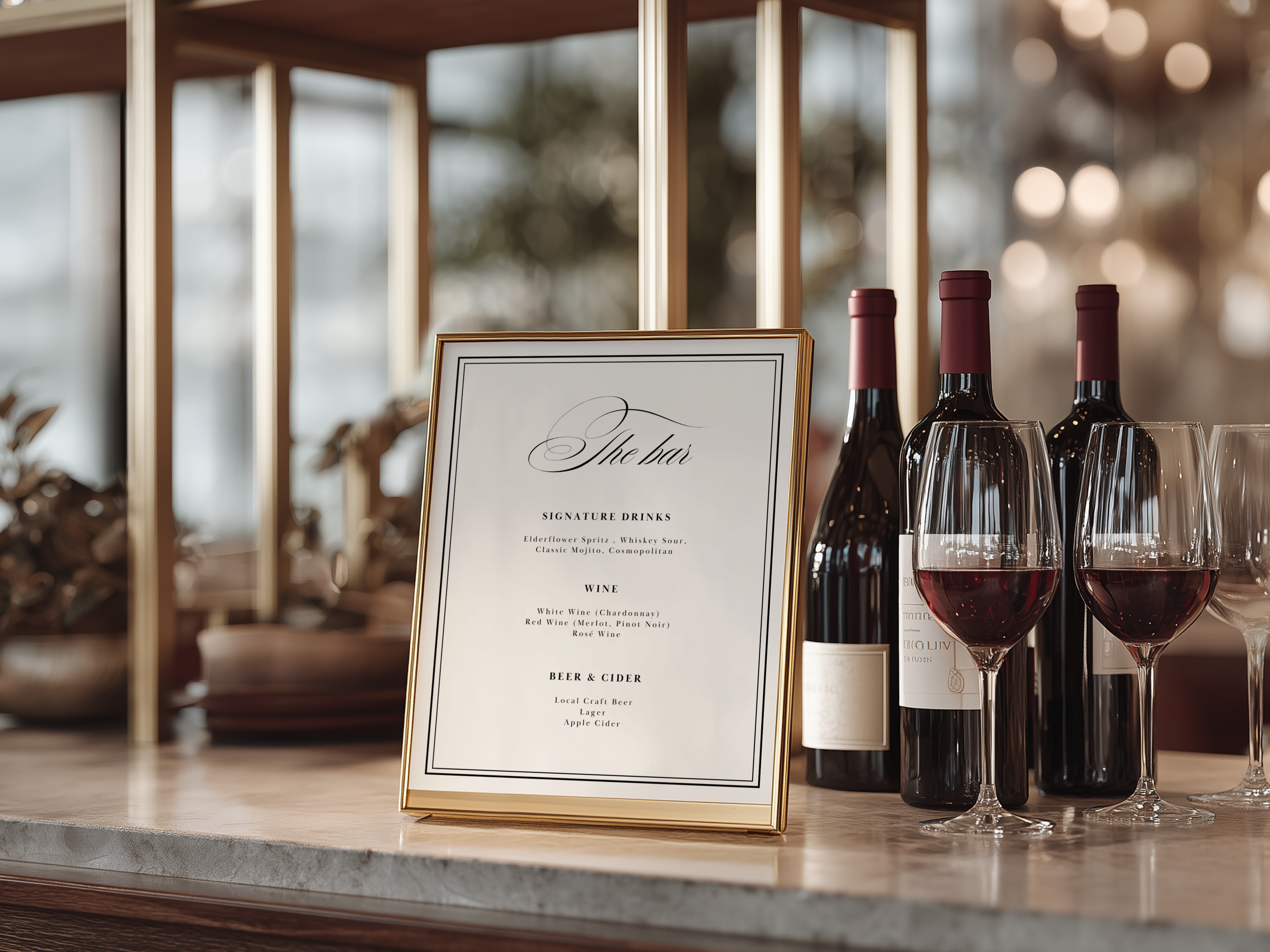 Black & White Wedding Menu Template