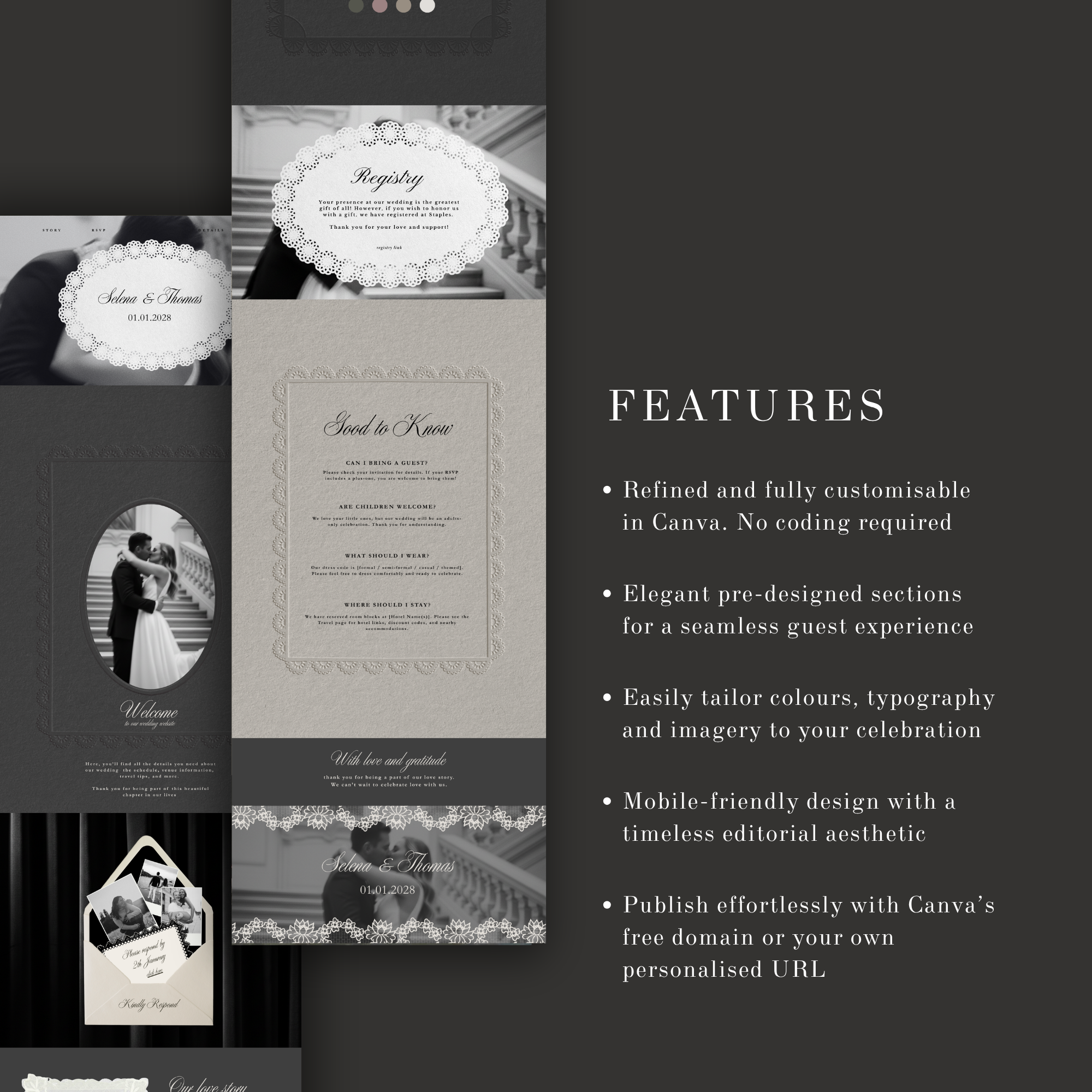 Timeless Monochrome Wedding Website Template