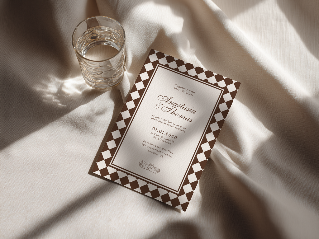 Modern Mocha Wedding Invitation Template
