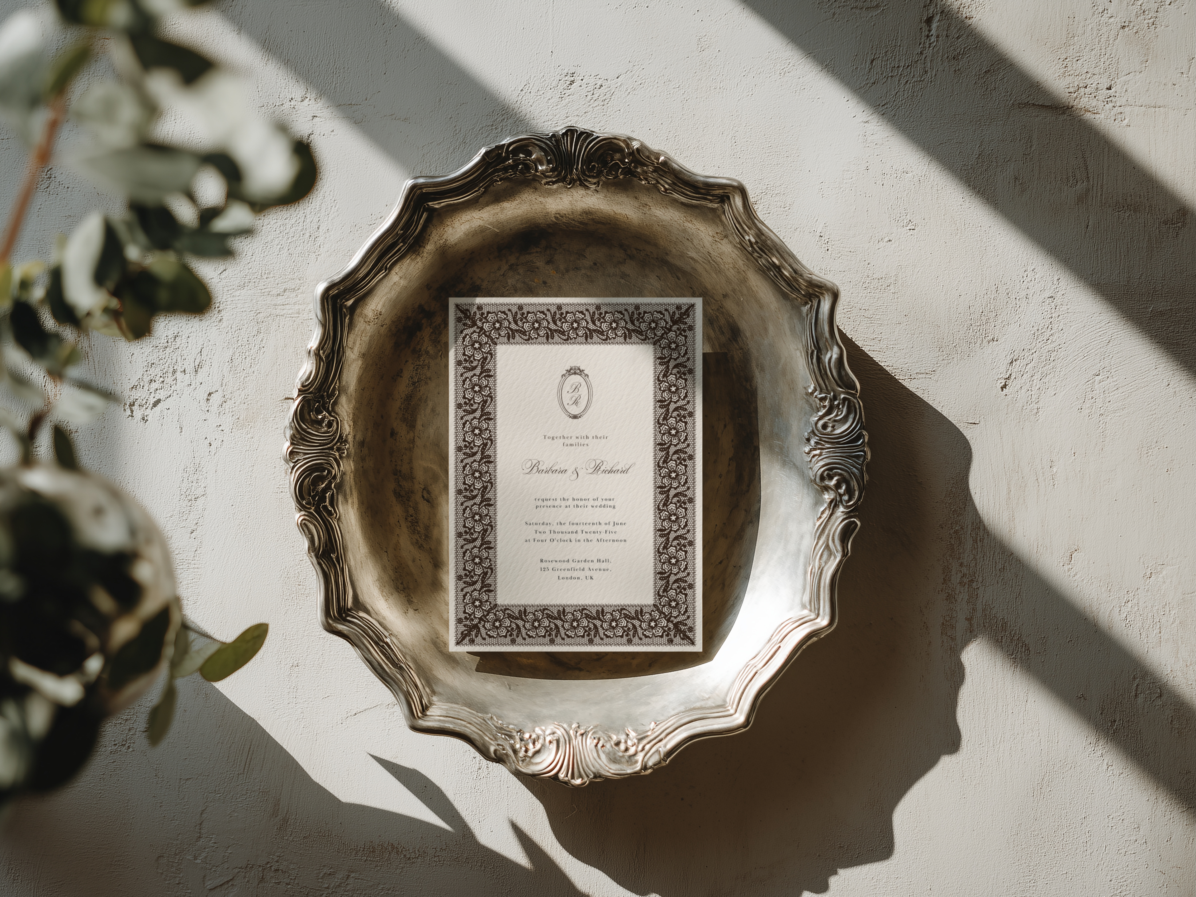 Vintage Lace Wedding Invitation Template