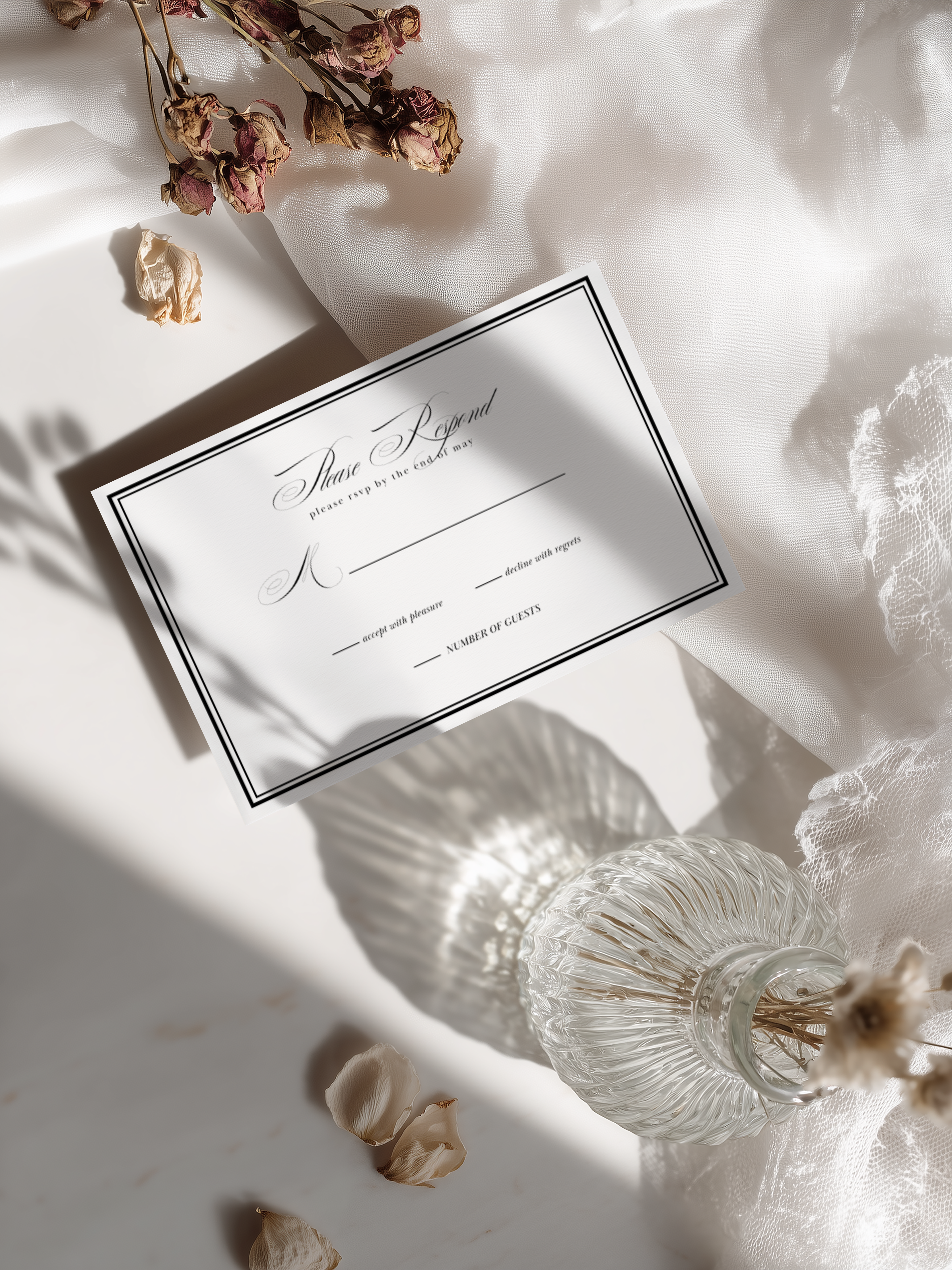 Black & White Wedding RSVP Template