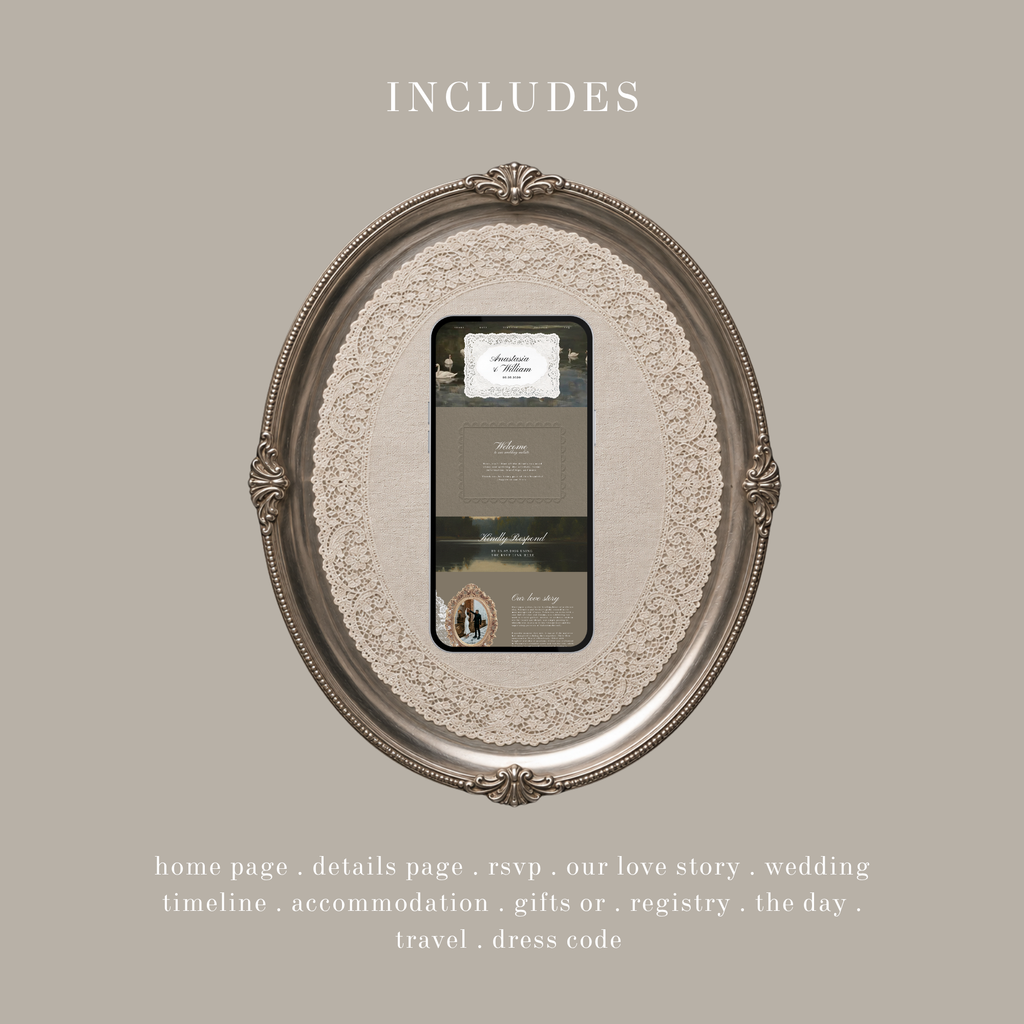 Vintage Swan Lake Wedding Website Template