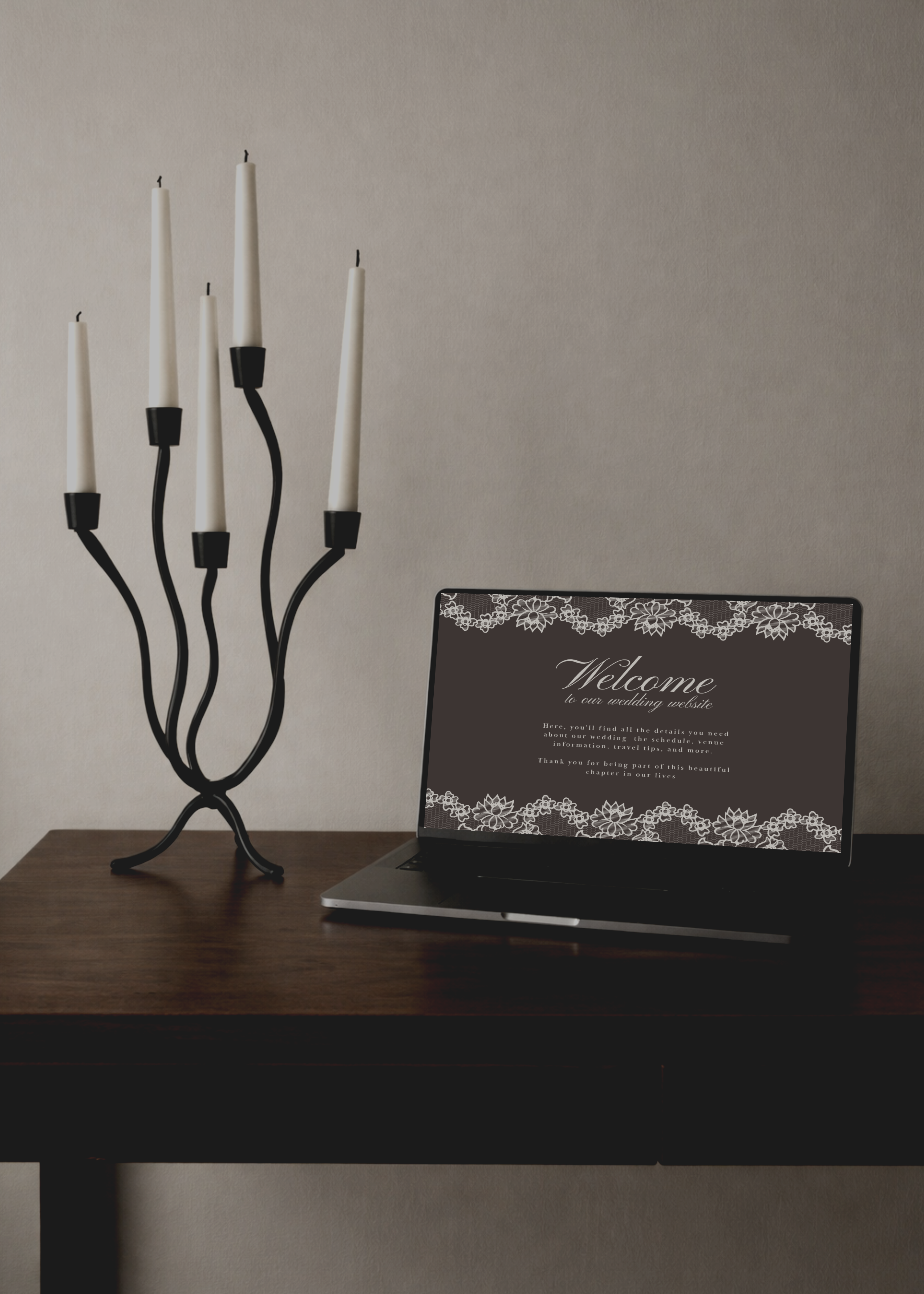 Swan & Doily Wedding Website Template