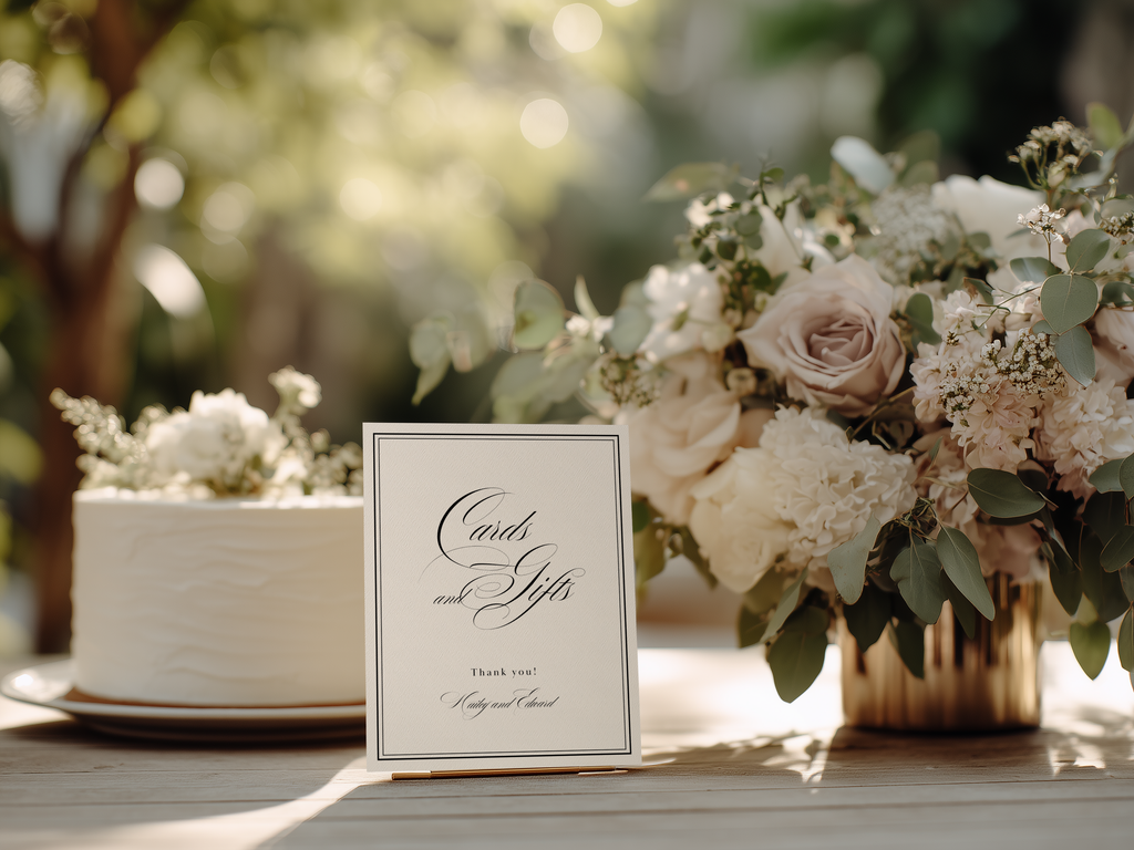 Black & White Cards & Gifts Sign Template