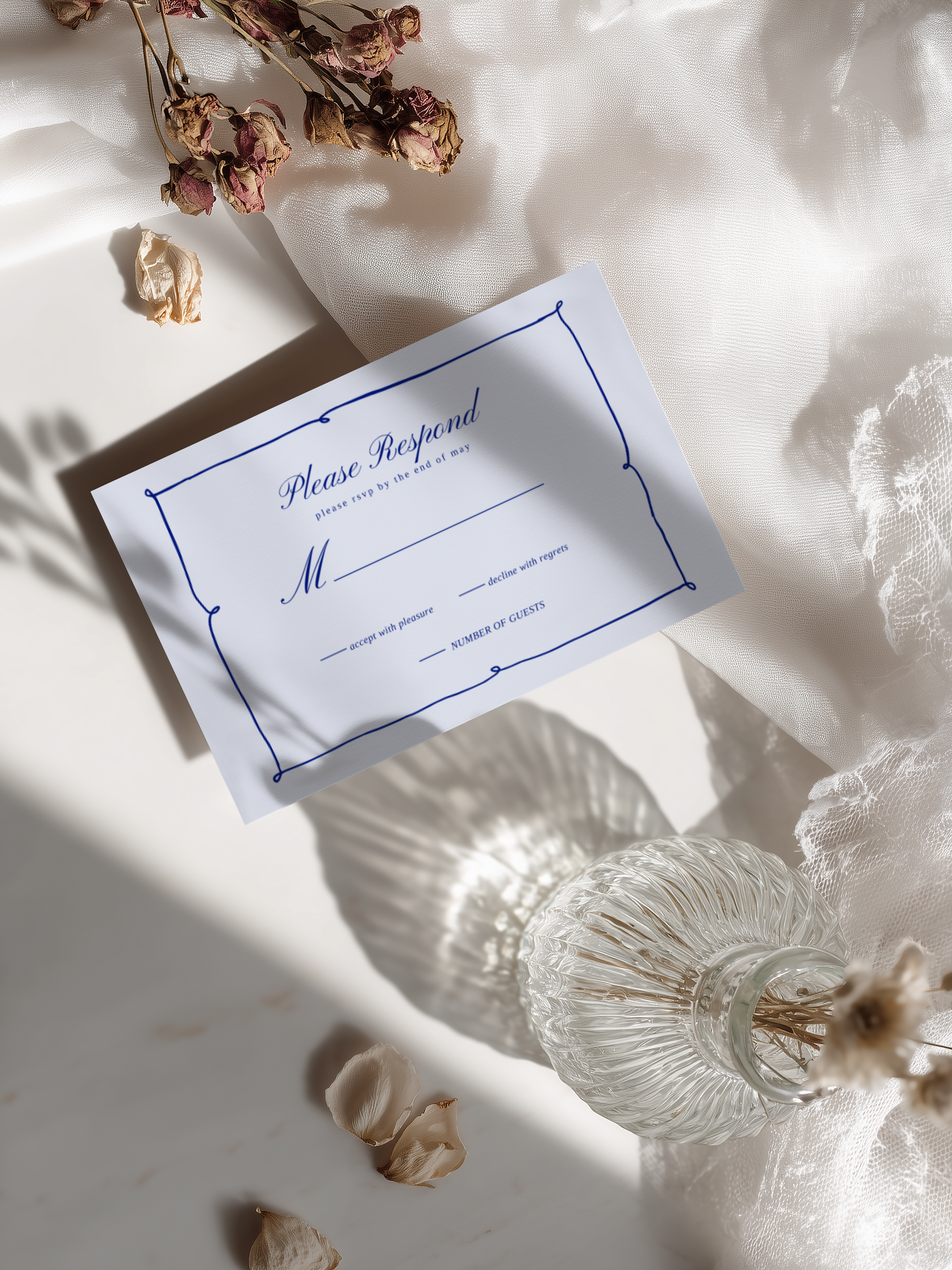 Costal Blue Wedding RSVP Template