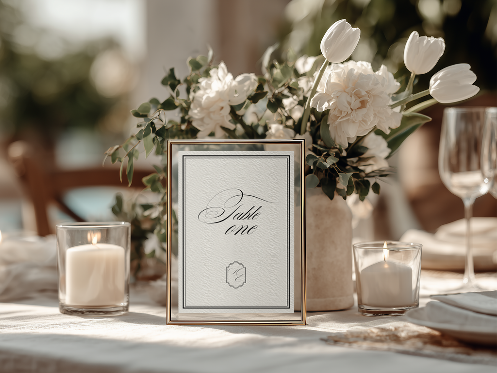 Black & White Table Number Template