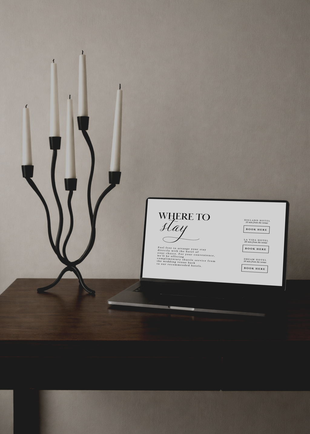 Black and White Wedding Website Template